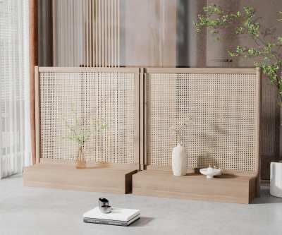 侘寂风隔断3D模型下载